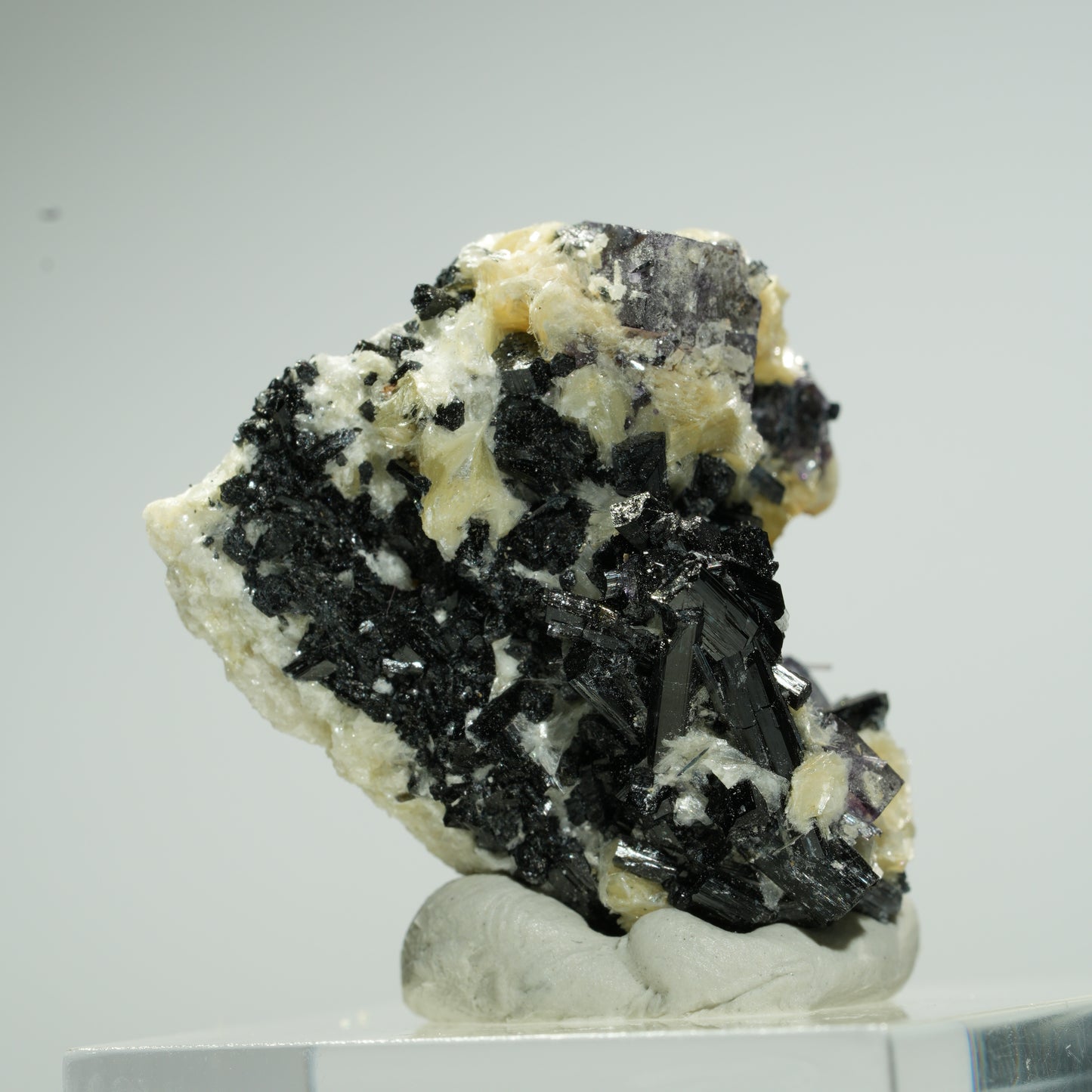 Bunte Phantom Fluorit Würfel, Schörl Turmalin, Muskovit Erongo, Namibia 26*22*19mm #13663