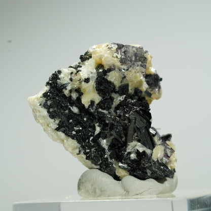 Bunte Phantom Fluorit Würfel, Schörl Turmalin, Muskovit Erongo, Namibia 26*22*19mm #13663