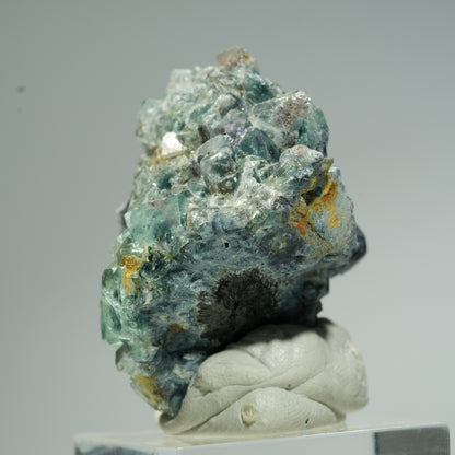 Seltene Phantom Fluorit Würfel, Schörl Turmalin Stufe Erongo, Namibia 31*35*31mm #13664