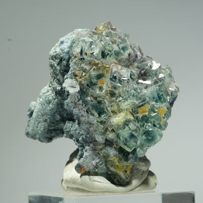 Seltene Phantom Fluorit Würfel, Schörl Turmalin Stufe Erongo, Namibia 31*35*31mm #13664