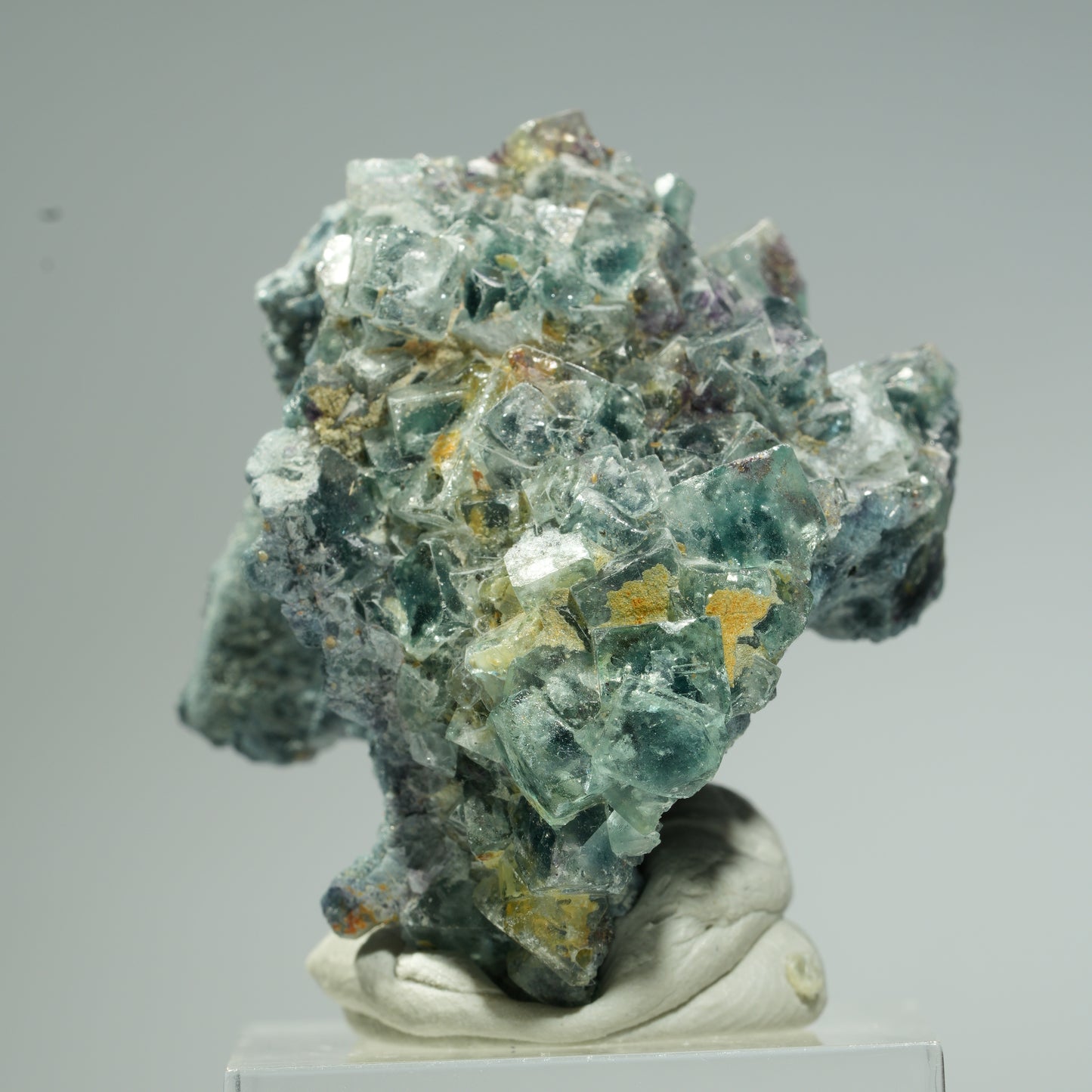 Seltene Phantom Fluorit Würfel, Schörl Turmalin Stufe Erongo, Namibia 31*35*31mm #13664