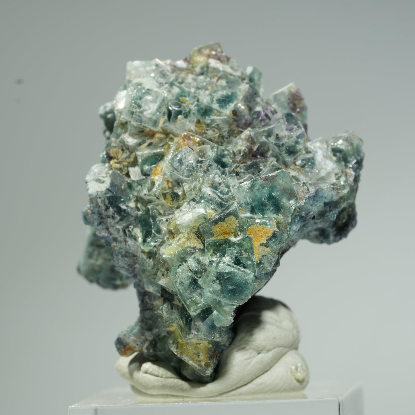 Seltene Phantom Fluorit Würfel, Schörl Turmalin Stufe Erongo, Namibia 31*35*31mm #13664