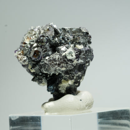 Bunte Phantom Fluorit, Schörl Turmalin, Hyalit Opal, Muskovit Erongo, Namibia 32*31*25mm #13665
