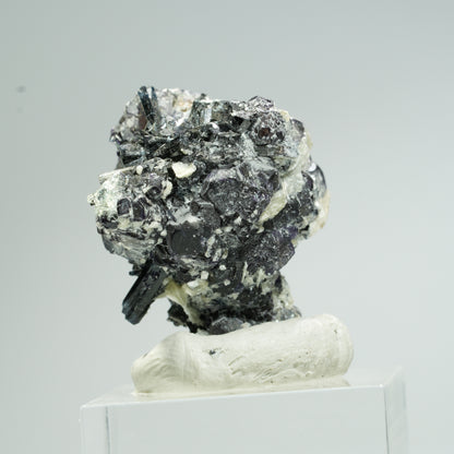 Bunte Phantom Fluorit, Schörl Turmalin, Hyalit Opal, Muskovit Erongo, Namibia 32*31*25mm #13665