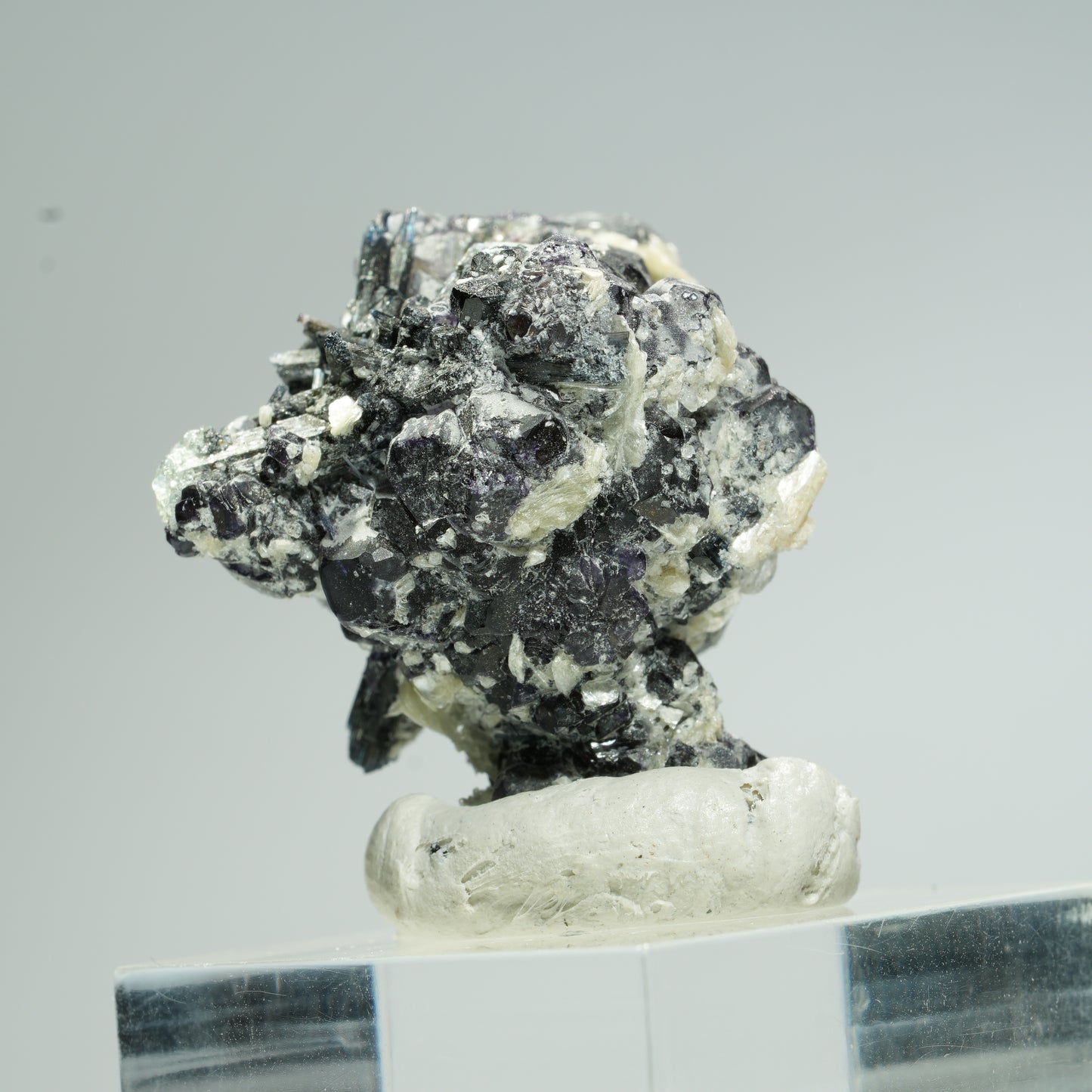 Bunte Phantom Fluorit, Schörl Turmalin, Hyalit Opal, Muskovit Erongo, Namibia 32*31*25mm #13665