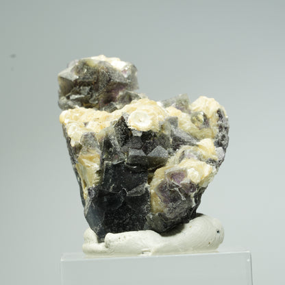 Bunte Phantom Fluorit, Schörl Turmalin, Hyalit Opal, Muskovit Erongo, Namibia 37*30*26mm #13666