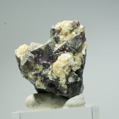 Bunte Phantom Fluorit, Schörl Turmalin, Hyalit Opal, Muskovit Erongo, Namibia 37*30*26mm #13666