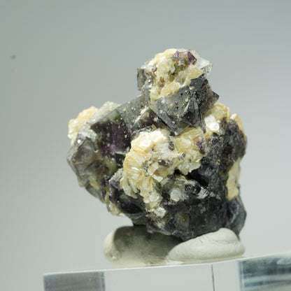 Bunte Phantom Fluorit, Schörl Turmalin, Hyalit Opal, Muskovit Erongo, Namibia 37*30*26mm #13666