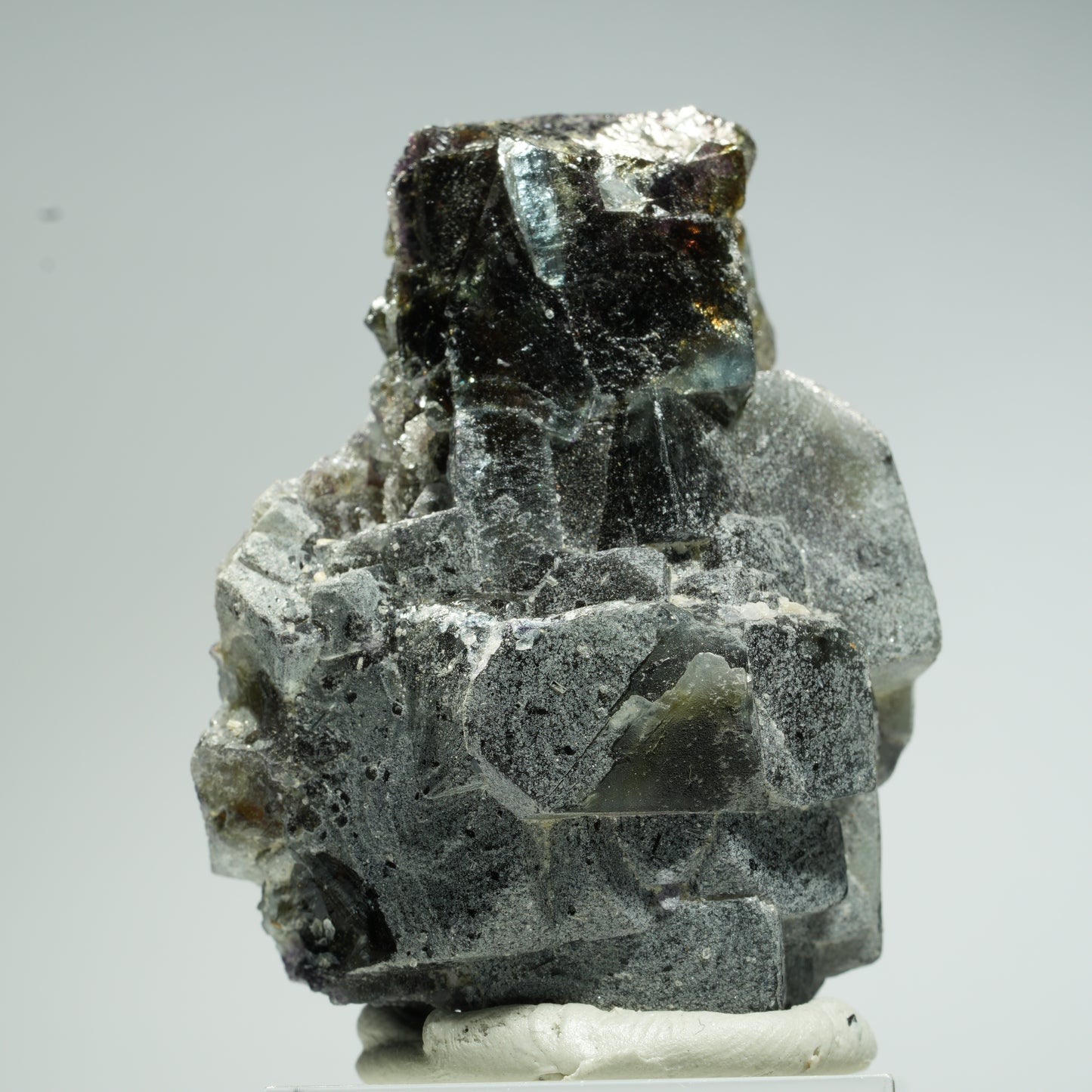 Bunte Phantom Fluorit, Schörl Turmalin, Hyalit Opal, Muskovit Erongo, Namibia 47*36*28mm #13667