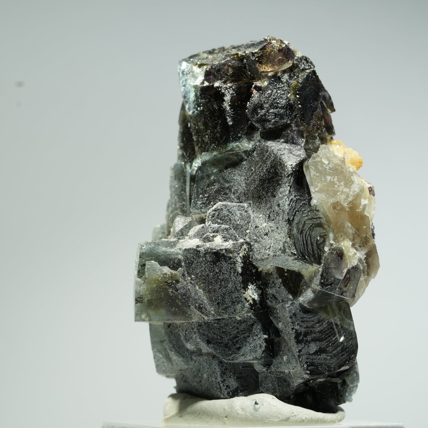 Bunte Phantom Fluorit, Schörl Turmalin, Hyalit Opal, Muskovit Erongo, Namibia 47*36*28mm #13667