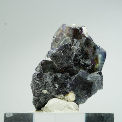 Bunte Phantom Fluorit Würfel, Muskovit Stufe Erongo, Namibia 36*24*22mm #13668