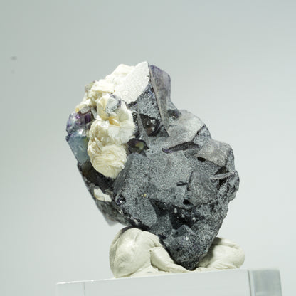 Bunte Phantom Fluorit Würfel, Muskovit Stufe Erongo, Namibia 36*24*22mm #13668