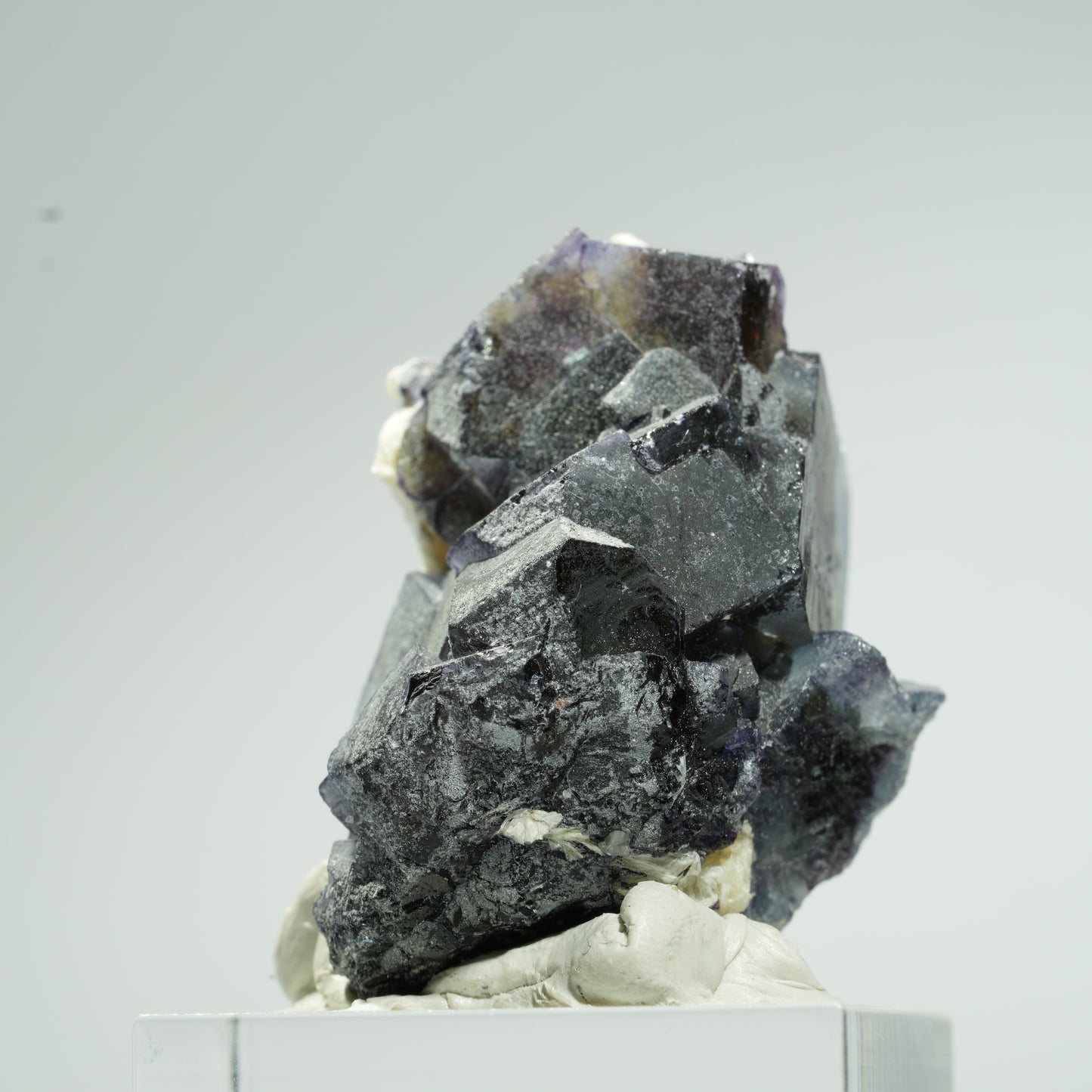 Bunte Phantom Fluorit Würfel, Muskovit Stufe Erongo, Namibia 36*24*22mm #13668
