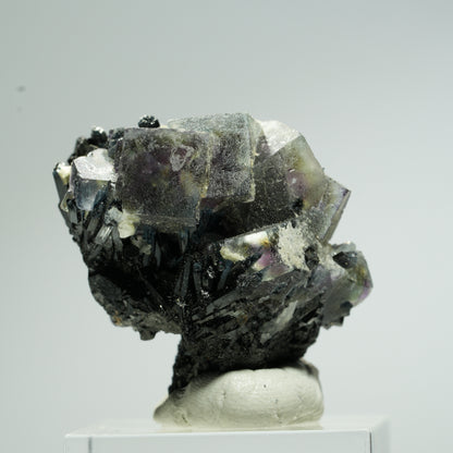 Bunte Phantom Fluorit Würfel, Schörl Turmalin, Muskovit Erongo, Namibia 33*31*28mm #13669