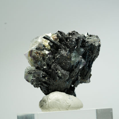 Bunte Phantom Fluorit Würfel, Schörl Turmalin, Muskovit Erongo, Namibia 33*31*28mm #13669