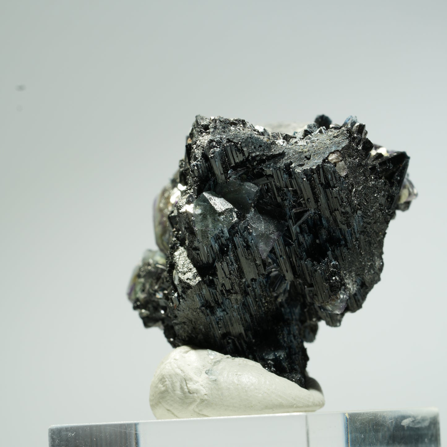 Bunte Phantom Fluorit Würfel, Schörl Turmalin, Muskovit Erongo, Namibia 33*31*28mm #13669