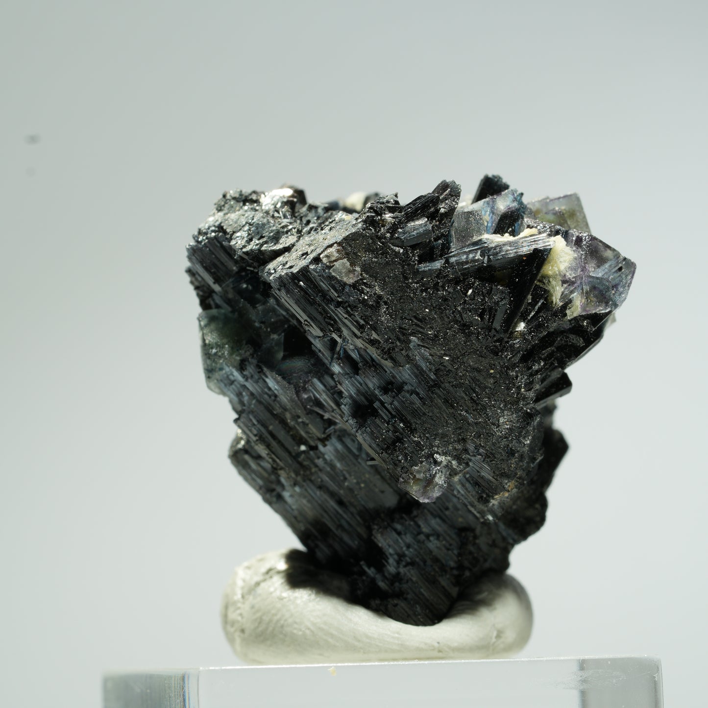 Bunte Phantom Fluorit Würfel, Schörl Turmalin, Muskovit Erongo, Namibia 33*31*28mm #13669