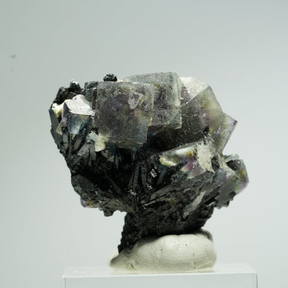 Bunte Phantom Fluorit Würfel, Schörl Turmalin, Muskovit Erongo, Namibia 33*31*28mm #13669