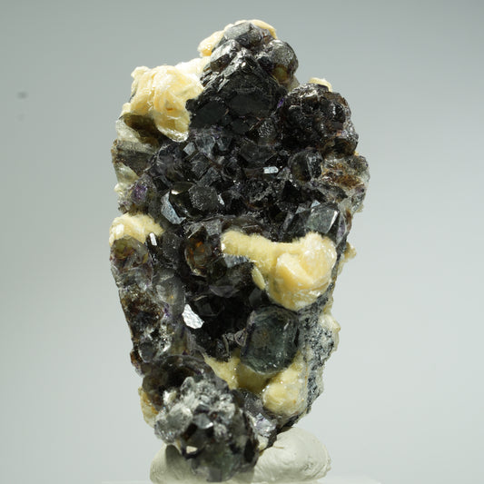 Bunte Phantom Fluorit Würfel, Schörl Turmalin, Muskovit Erongo, Namibia 55*29*24mm #13674