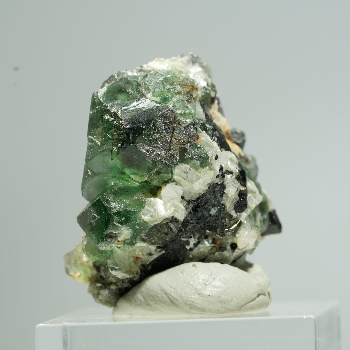 Phantom Fluorit Würfel, Schörl Turmalin, Muskovit Erongo, Namibia 28*25*22mm #13676