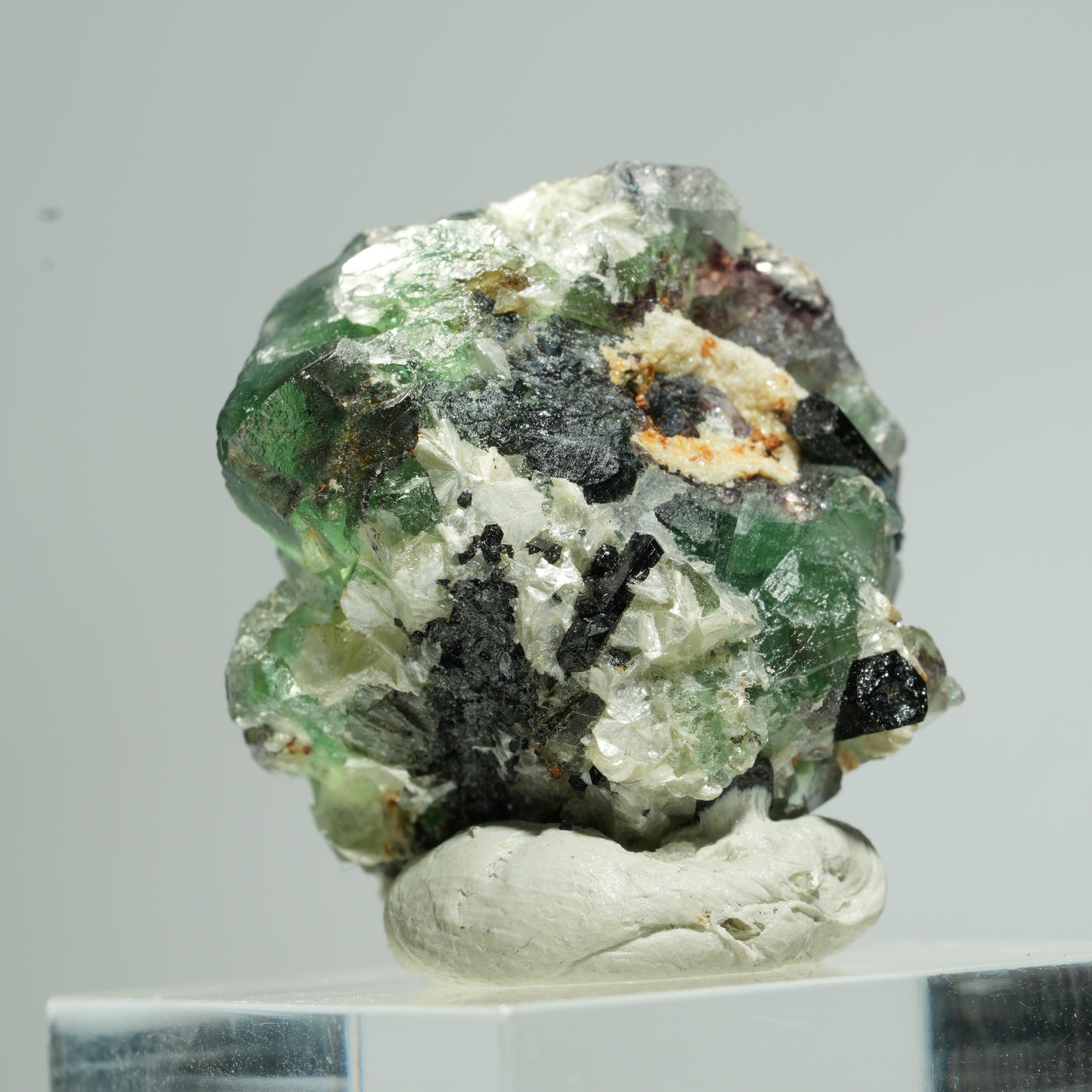 Phantom Fluorit Würfel, Schörl Turmalin, Muskovit Erongo, Namibia 28*25*22mm #13676