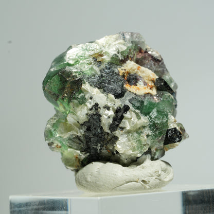 Phantom Fluorit Würfel, Schörl Turmalin, Muskovit Erongo, Namibia 28*25*22mm #13676