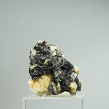 Bunte Phantom Fluorit Würfel, Schörl Turmalin, Muskovit Erongo, Namibia 28*26*20mm #13678