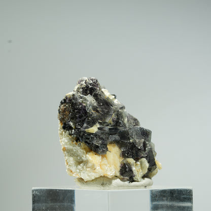 Bunte Phantom Fluorit Würfel, Schörl Turmalin, Muskovit Erongo, Namibia 28*26*20mm #13678