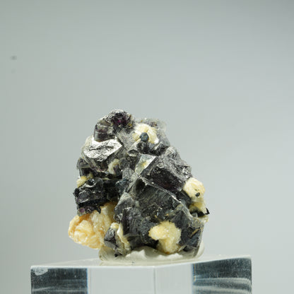 Bunte Phantom Fluorit Würfel, Schörl Turmalin, Muskovit Erongo, Namibia 28*26*20mm #13678