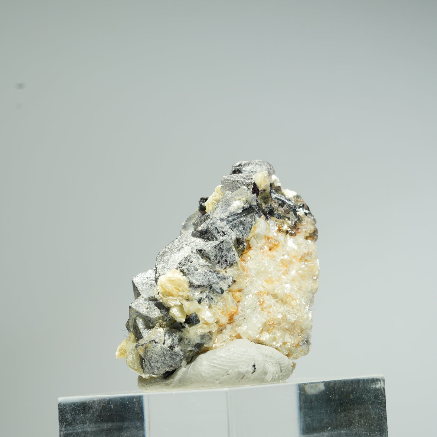 Bunte Phantom Fluorit Würfel, Schörl Turmalin, Muskovit Erongo, Namibia 28*26*20mm #13678