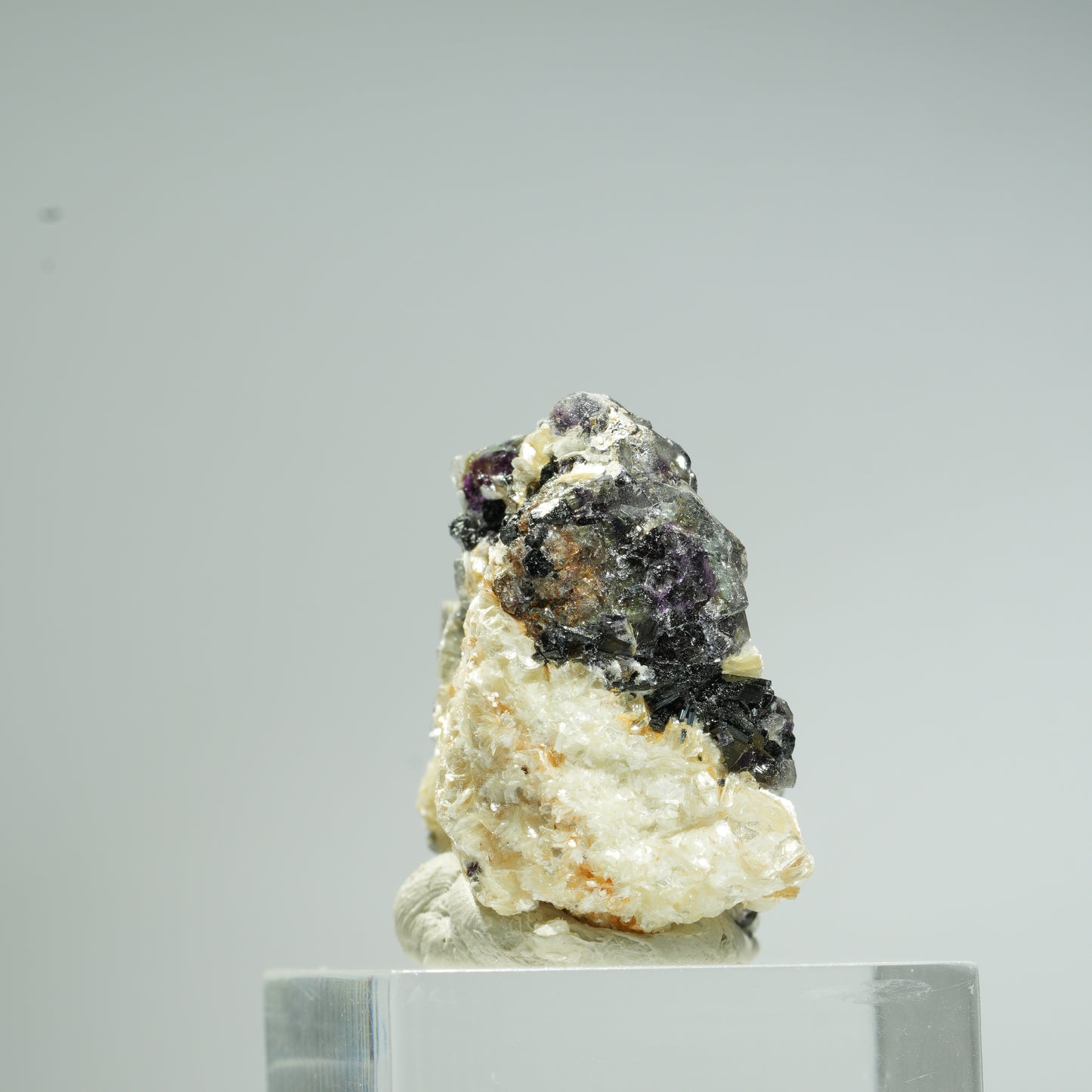 Bunte Phantom Fluorit Würfel, Schörl Turmalin, Muskovit Erongo, Namibia 28*26*20mm #13678