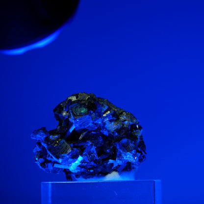 Bunte Phantom Fluorit, Schörl Turmalin, Hyalit Opal, Muskovit Erongo, Namibia 27*24*24mm #13679