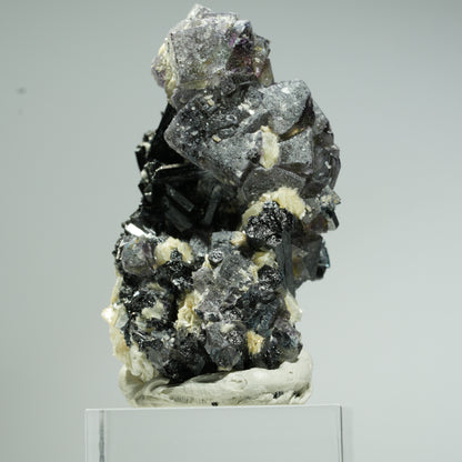 Bunte Phantom Fluorit Würfel, Schörl Turmalin, Muskovit Erongo, Namibia 47*32*29mm #13680
