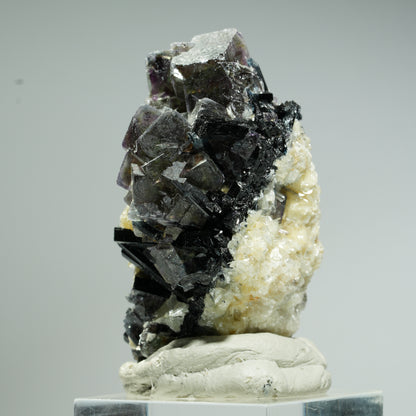 Bunte Phantom Fluorit Würfel, Schörl Turmalin, Muskovit Erongo, Namibia 47*32*29mm #13680