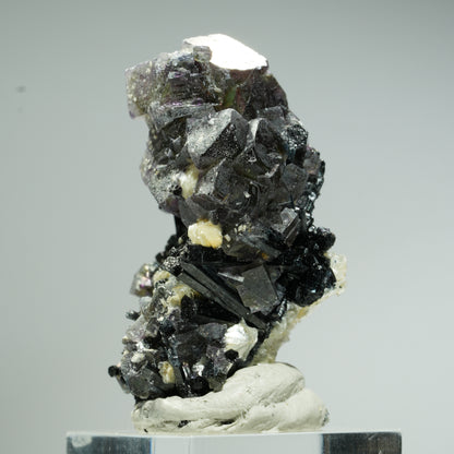 Bunte Phantom Fluorit Würfel, Schörl Turmalin, Muskovit Erongo, Namibia 47*32*29mm #13680