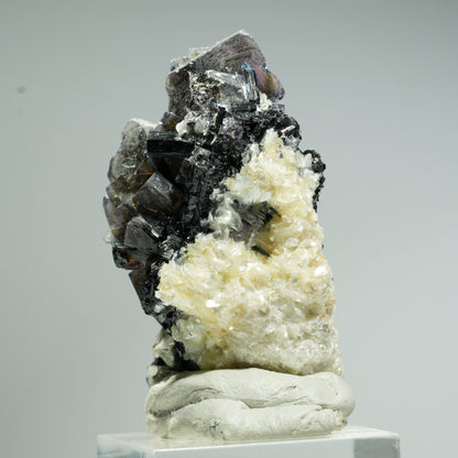 Bunte Phantom Fluorit Würfel, Schörl Turmalin, Muskovit Erongo, Namibia 47*32*29mm #13680