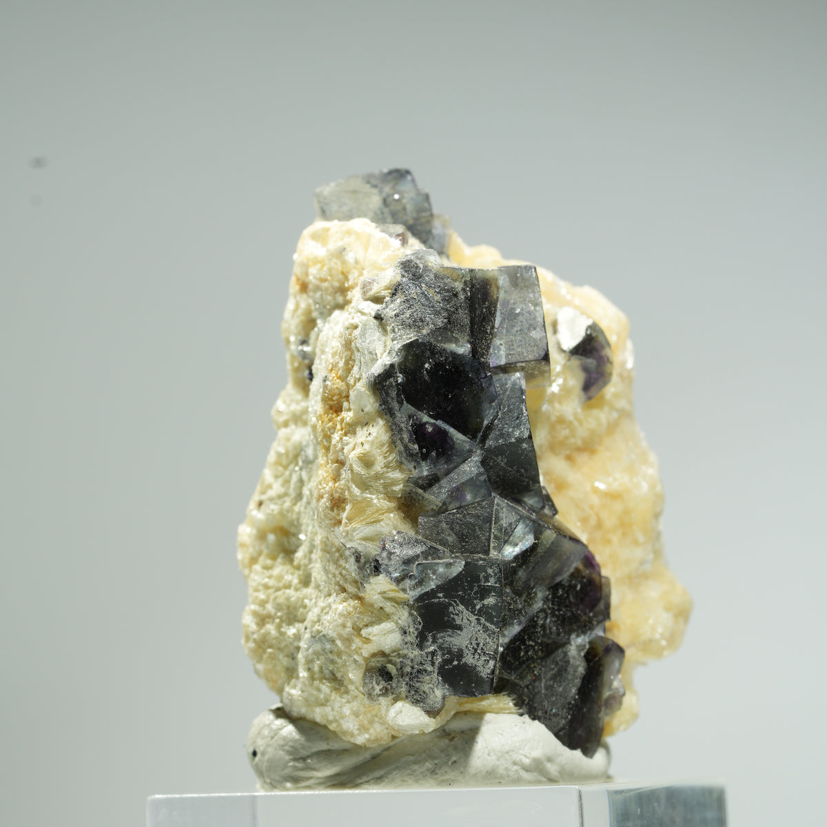Bunte Phantom Fluorit Würfel, Schörl Turmalin, Muskovit Erongo, Namibia 40*38*25mm #13682