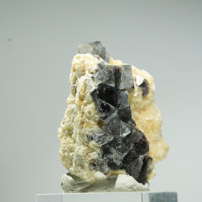 Bunte Phantom Fluorit Würfel, Schörl Turmalin, Muskovit Erongo, Namibia 40*38*25mm #13682