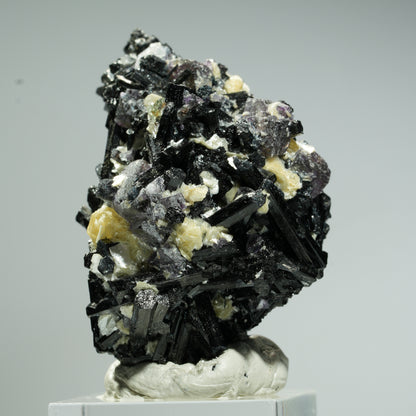 Bunte Phantom Fluorit Würfel, Schörl Turmalin, Muskovit Erongo, Namibia 48*30*30mm #13683