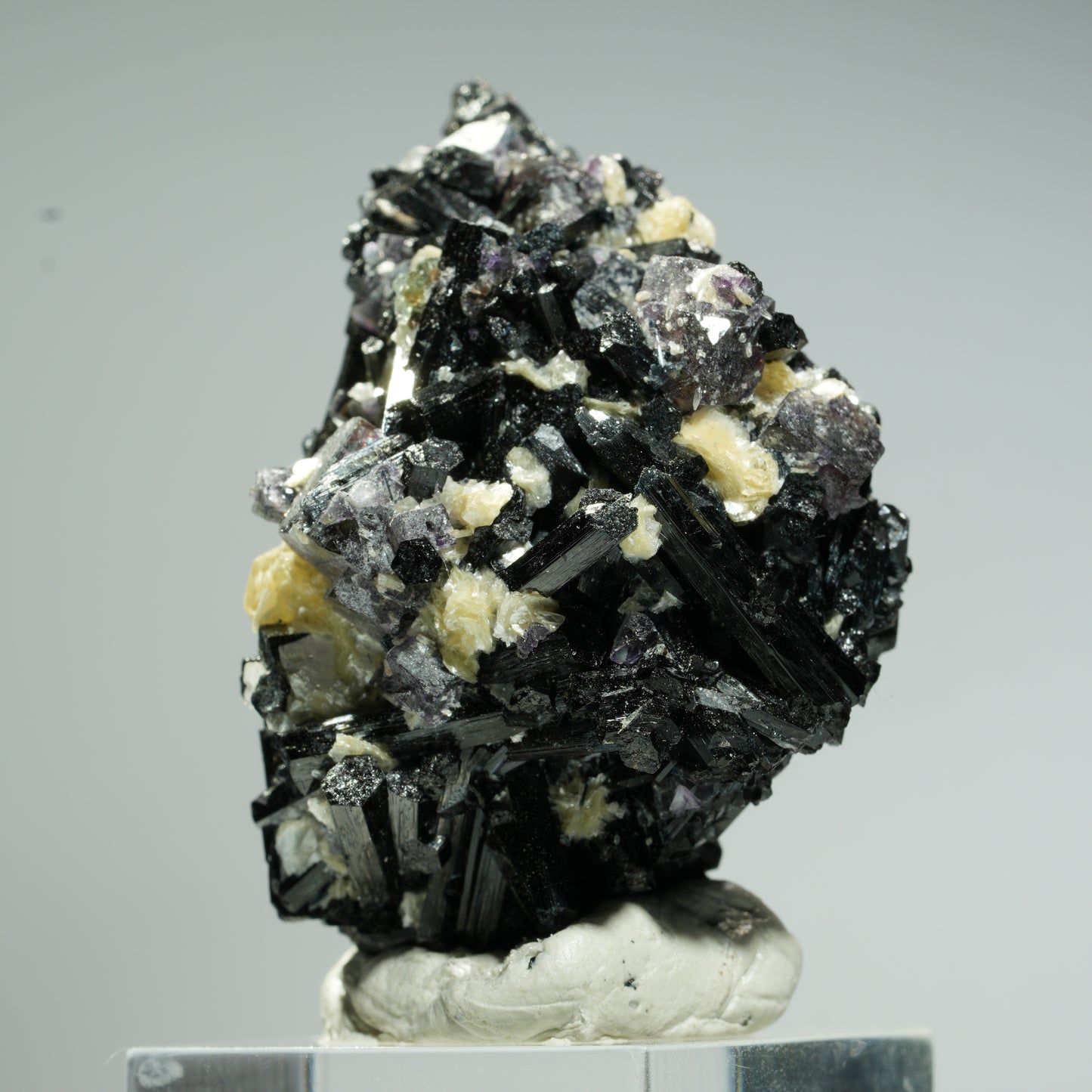 Bunte Phantom Fluorit Würfel, Schörl Turmalin, Muskovit Erongo, Namibia 48*30*30mm #13683