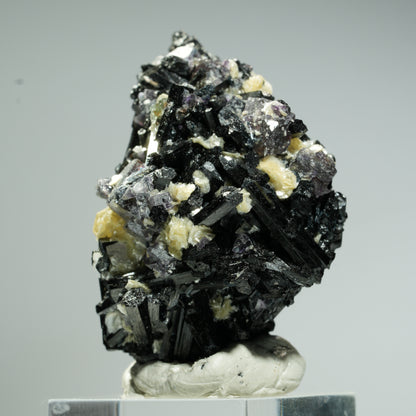 Bunte Phantom Fluorit Würfel, Schörl Turmalin, Muskovit Erongo, Namibia 48*30*30mm #13683