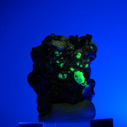 Bunte Phantom Fluorit, Schörl Turmalin, Hyalit Opal, Muskovit Erongo, Namibia 37*36*29mm #13684