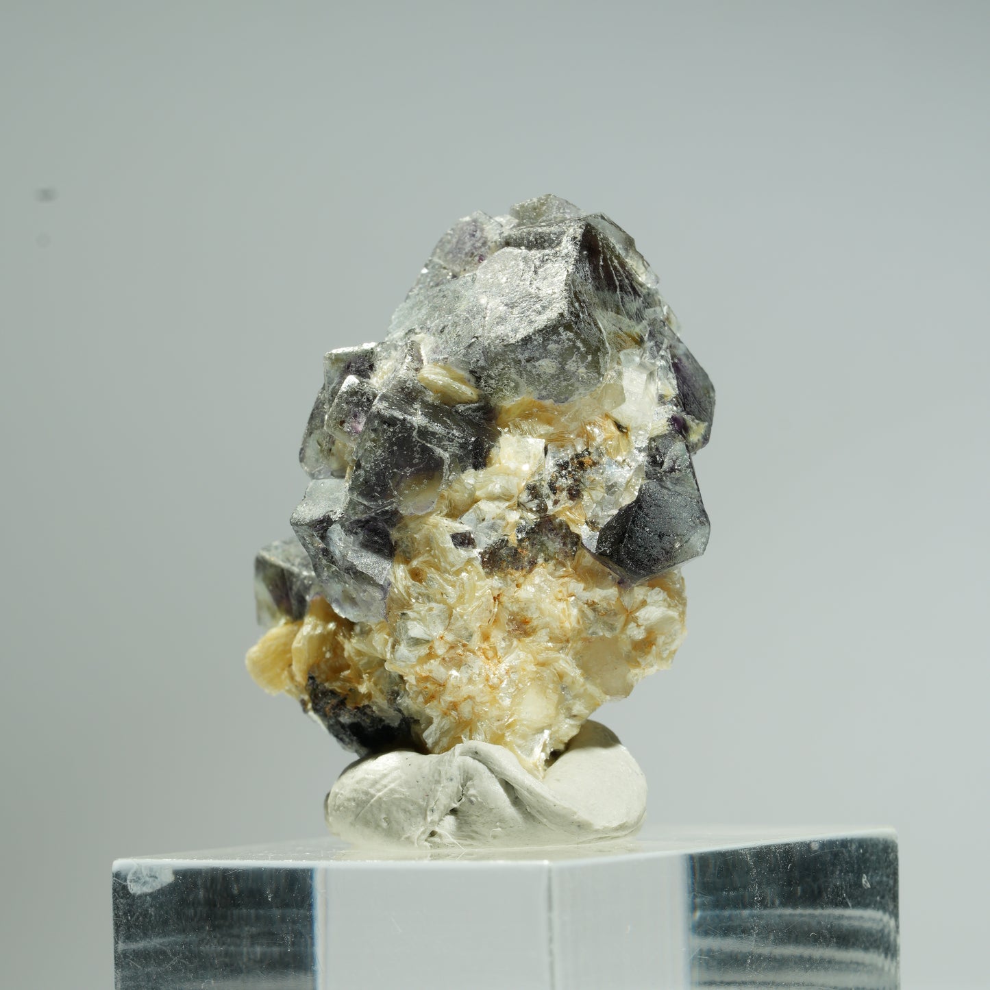 Bunte Phantom Fluorit Würfel, Schörl Turmalin, Muskovit Erongo, Namibia 34*25*18mm #13685
