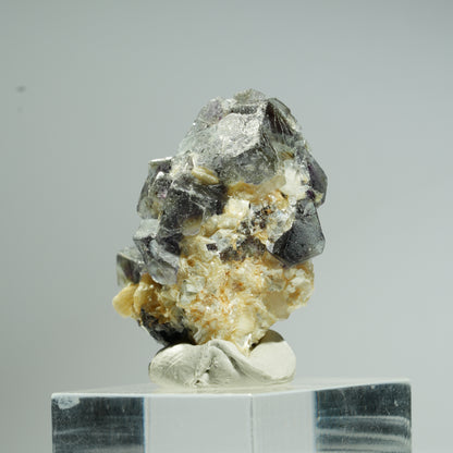 Bunte Phantom Fluorit Würfel, Schörl Turmalin, Muskovit Erongo, Namibia 34*25*18mm #13685
