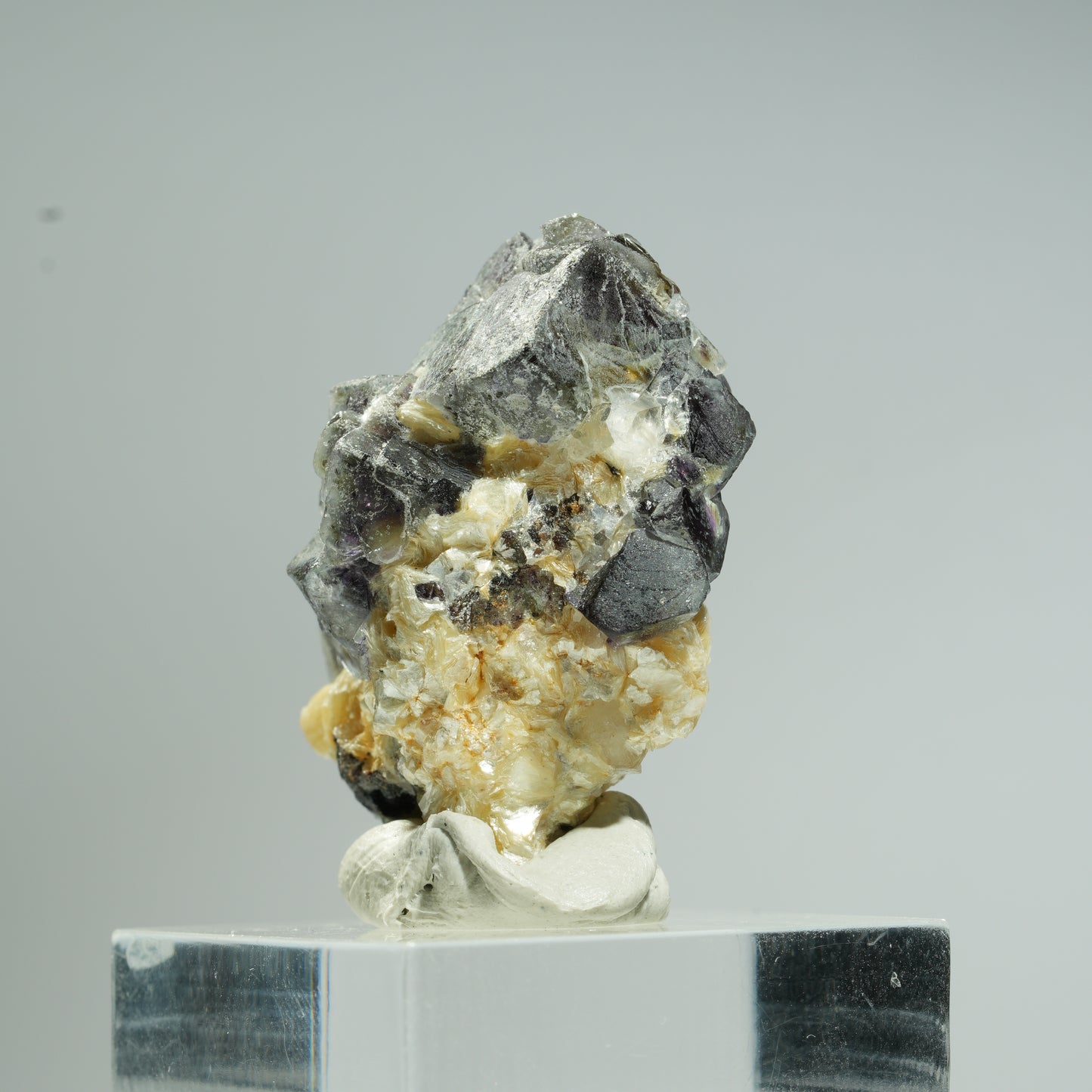 Bunte Phantom Fluorit Würfel, Schörl Turmalin, Muskovit Erongo, Namibia 34*25*18mm #13685