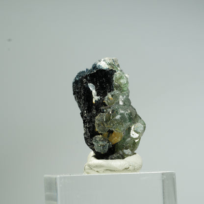 Phantom Fluorit Würfel, Schörl Turmalin, Muskovit Stufe Erongo, Namibia 32*19*16mm #13686