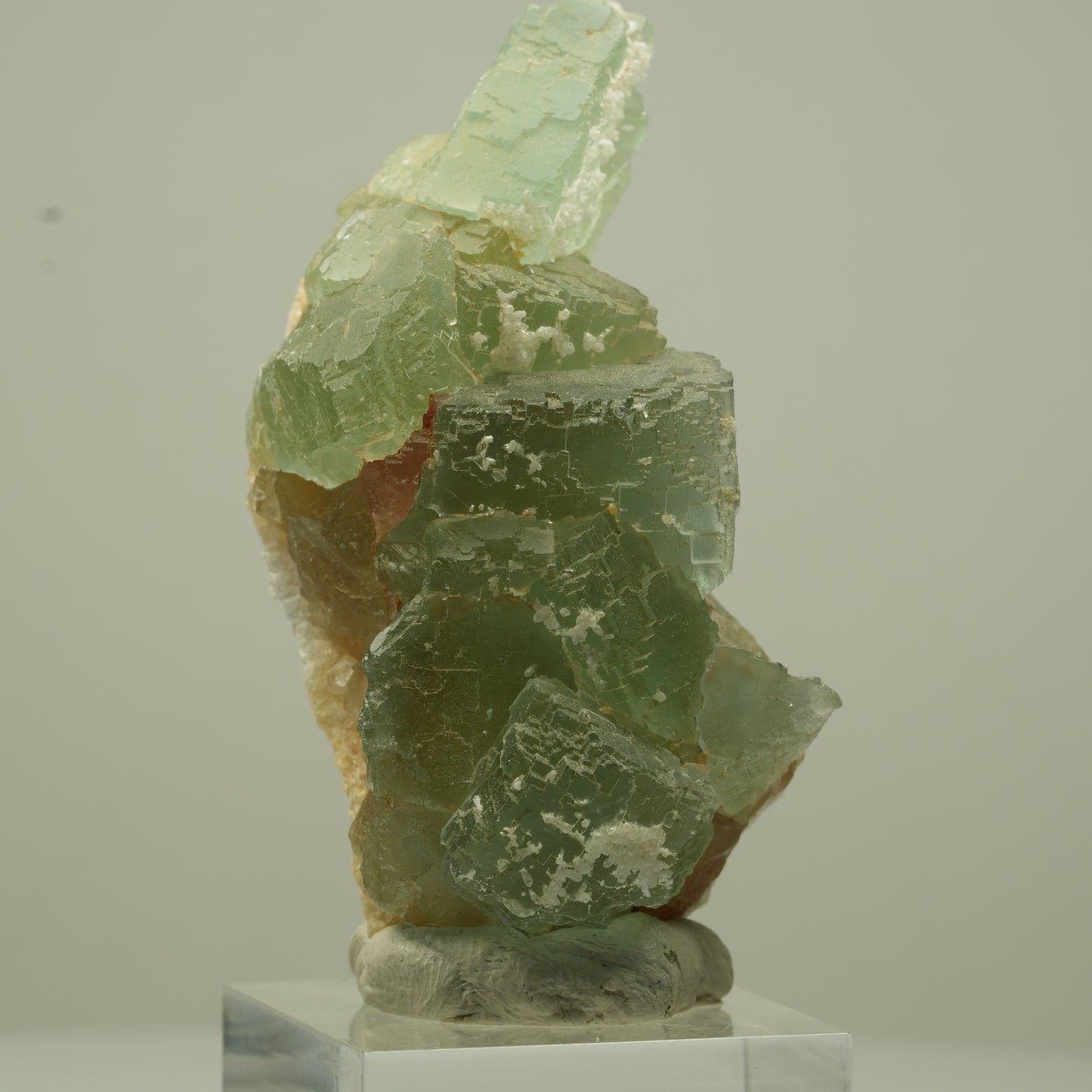 Seltene Phantom Fluorit Würfel Stufe, grün parkettiert Omehane, Namibia 60*30*23mm #13691