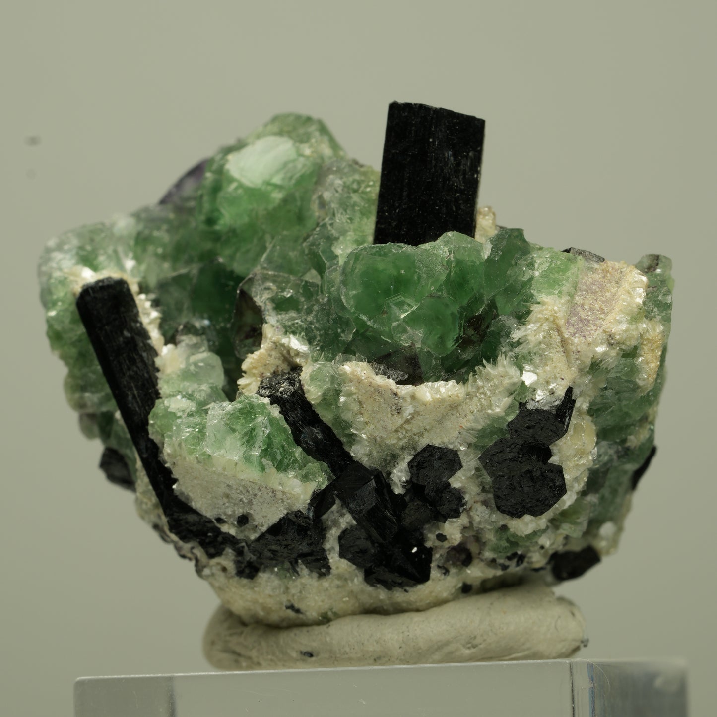 Phantom Fluorit Würfel, Schörl Turmalin, Muskovit Erongo, Namibia 37*36*26mm #13696