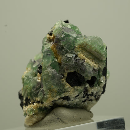Phantom Fluorit Würfel, Schörl Turmalin, Muskovit Erongo, Namibia 37*36*26mm #13696