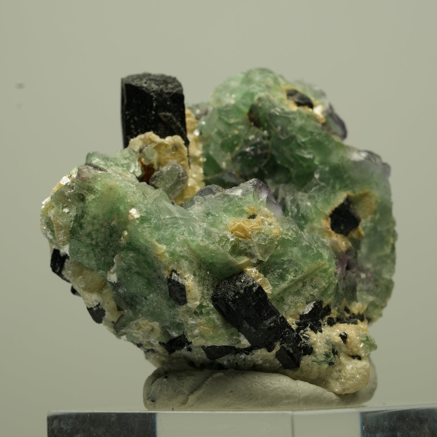 Phantom Fluorit Würfel, Schörl Turmalin, Muskovit Erongo, Namibia 37*36*26mm #13696